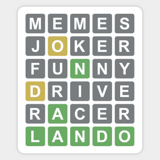 Funny Lando F1 Wordle Design Magnet